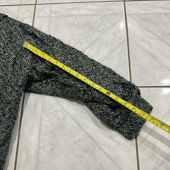 Vintage Otello Pelle Bomber Jacket Womens Size Medium Gray Wool Blend Mock Coat - Picture 12 of 15